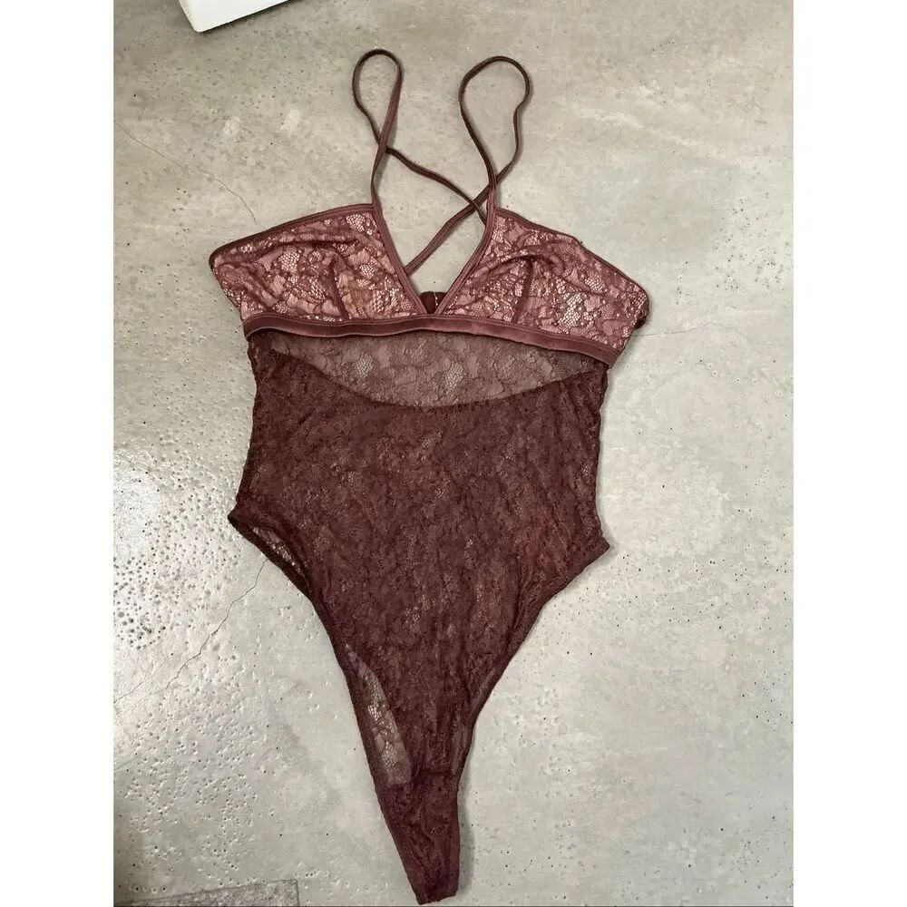 Selia Richwood Lace Bodysuit | Brown in Medium